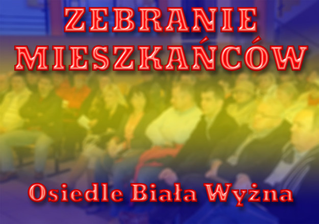 Zebranie mieszkańców Osiedla Biała Wyżna - zamazany widok na salę pełna ludzi
