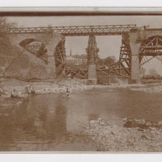 Grybów. Zniszczony most maj 1915 rok