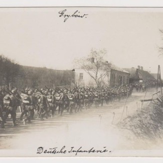 Grybów. Przemarsz wojsk w 1915 roku - droga na Stróże