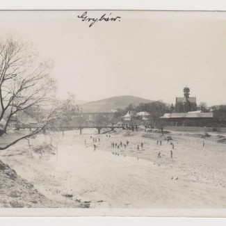 Grybów. Widok na miasto i kościół w 1915 roku