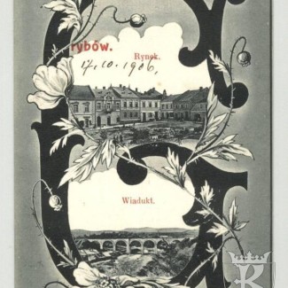 Grybów. Rynek i wiadukt