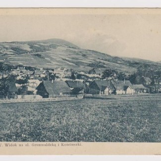 Grybów. Widok na ulicę Grunwaldzką i Kościuszki