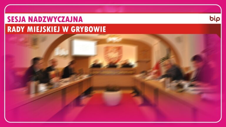 Sesja nadzwyczajna Rady Miejskiej w Grybowie Zamazany widok sali konferencyjnej w Urzędzie Miejskim w Grybowie