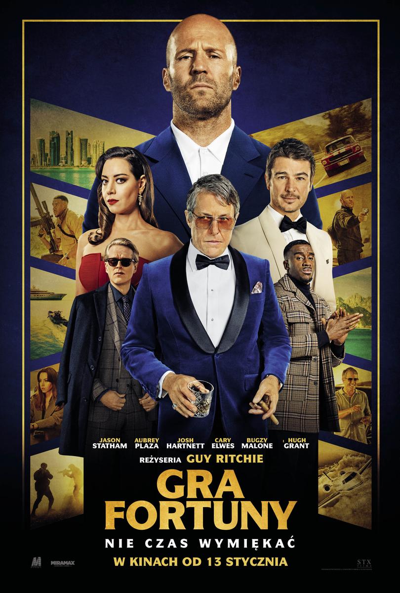 Grafika reklamowa w formie plakatu zapraszająca do kina na film GRA FORTUNY