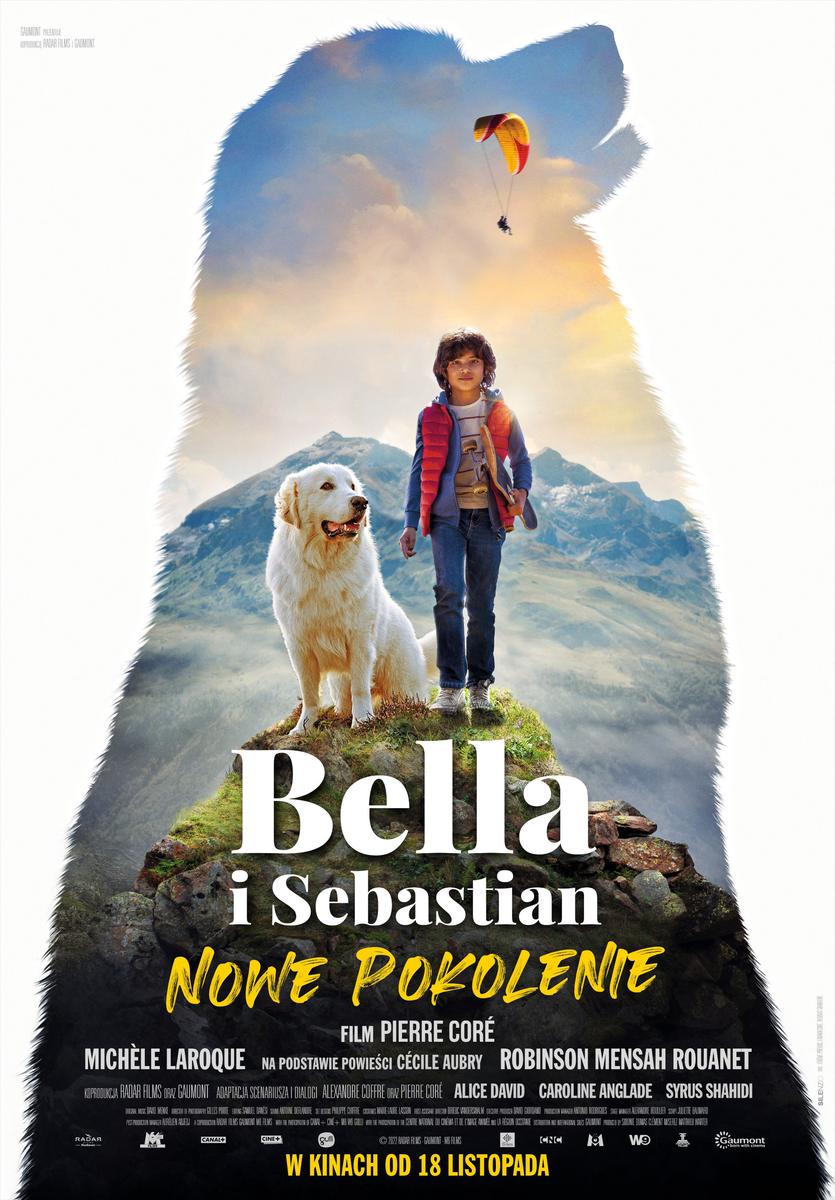 Grafika reklamowa w formie plakatu zapraszająca do kina na film BELLA I SEBASTIAN: NOWE POKOLENIE