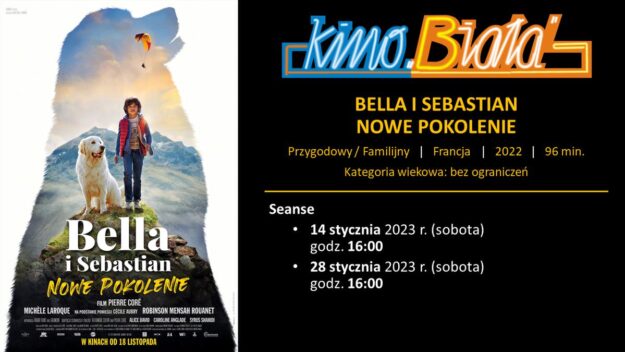 Grafika przedstawiająca harmonogram emisji filmu BELLA I SEBASTIAN: NOWE POKOLENIE