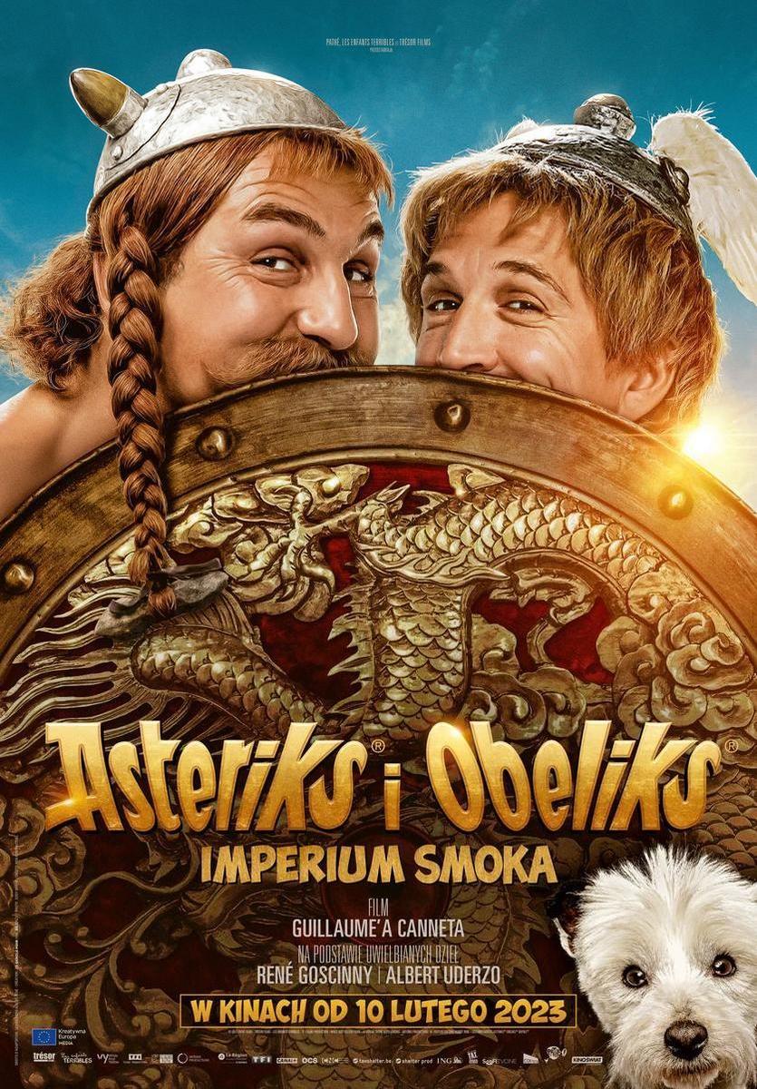 Grafika reklamowa w formie plakatu zapraszająca do kina na film ASTERIKS I OBELIKS: IMPERIUM SMOKA