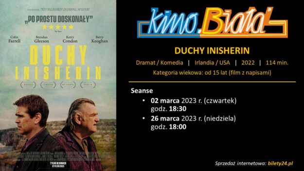 Grafika przedstawiająca harmonogram emisji filmu DUCHY INISHERIN