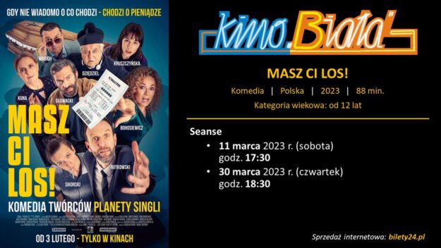 Grafika przedstawiająca harmonogram emisji filmu MASZ CI LOS!