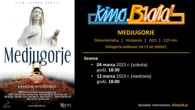 Grafika przedstawiająca harmonogram emisji filmu MEDJUGORJE