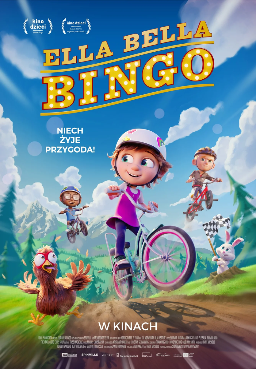 Grafika reklamowa w formie plakatu zapraszająca do kina na film ELLA BELLA BINGO