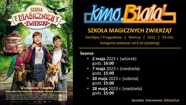 Grafika przedstawiająca harmonogram emisji filmu SZKOŁA MAGICZNYCH ZWIERZĄT