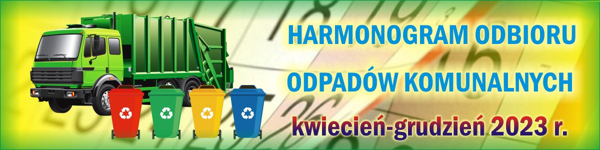 Harmonogram odbioru odpadów komunalnych (kwiecień-grudzień 2023 r.)