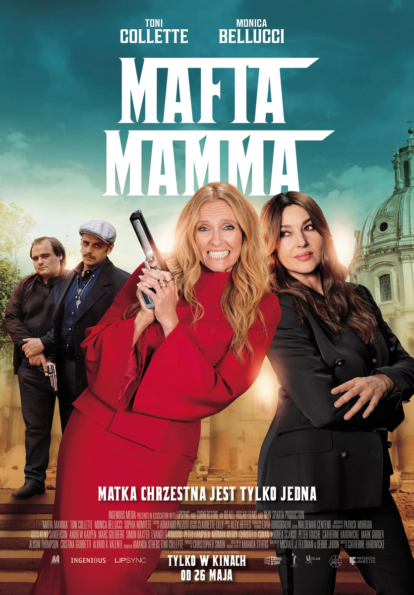 Grafika reklamowa w formie plakatu zapraszająca do kina na film MAFIA MAMMA