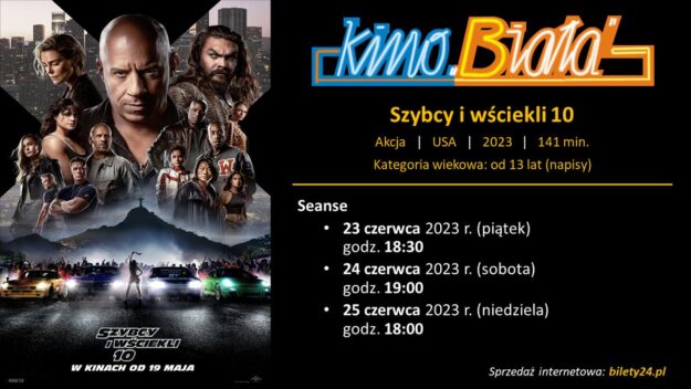 Grafika przedstawiająca harmonogram emisji filmu SZYBCY I WŚCIEKLI 10