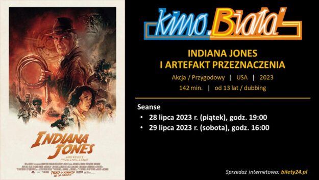 Grafika przedstawiająca harmonogram emisji filmu INDIANA JONES I ARTEFAKT PRZEZNACZENIA