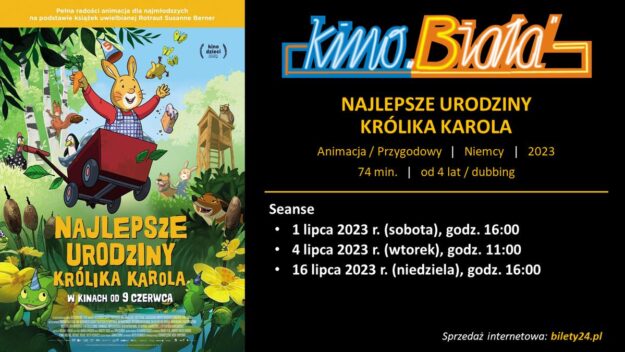 Grafika przedstawiająca harmonogram emisji filmu NAJLEPSZE URODZINY KRÓLIKA KAROLA