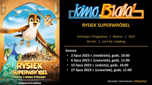Grafika przedstawiająca harmonogram emisji filmu RYSIEK SUPERWRÓBEL