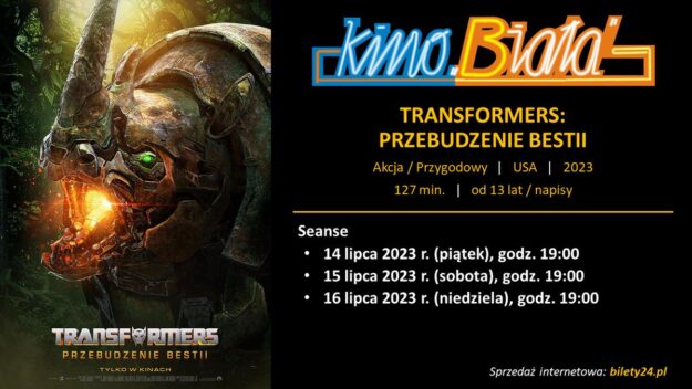 Grafika przedstawiająca harmonogram emisji filmu TRANSFORMERS: PRZEBUDZENIE BESTII