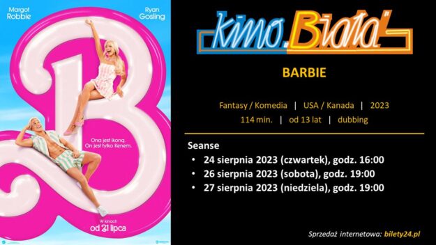 Grafika przedstawiająca harmonogram emisji filmu BARBIE