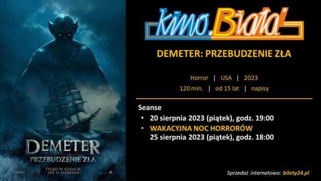 Grafika przedstawiająca harmonogram emisji filmu DEMETER: PRZEBUDZENIE ZŁA