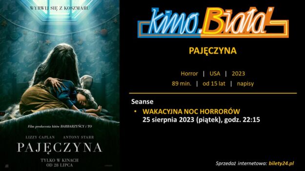Grafika przedstawiająca harmonogram emisji filmu PAJĘCZYNA