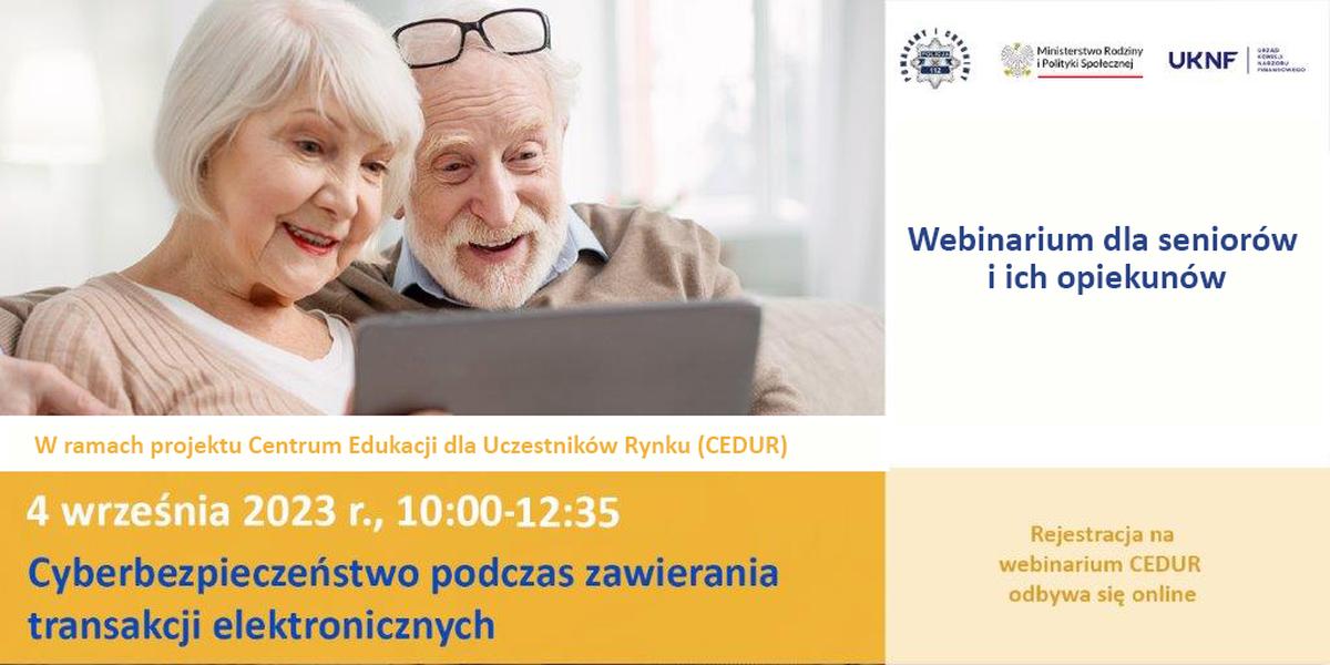 Grafika zapraszająca do udziału w szkoleniu on-line na temat cyberbezpieczeństwa