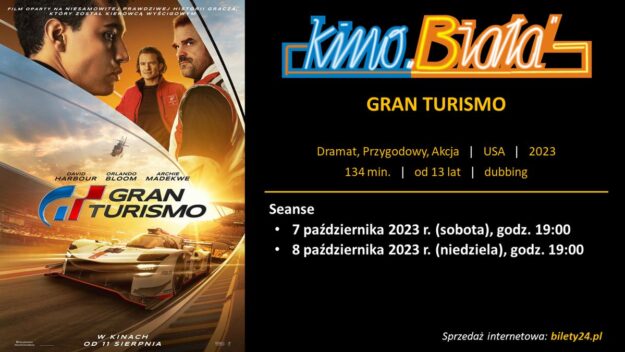 Grafika przedstawiająca harmonogram emisji filmu GRAN TURISMO