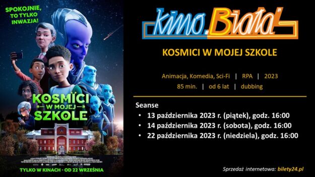 Grafika przedstawiająca harmonogram emisji filmu KOSMICI W MOJEJ SZKOLE