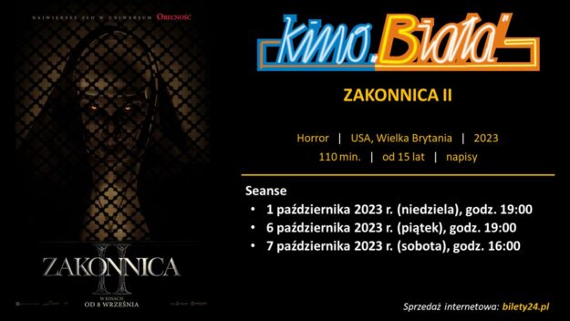 Grafika przedstawiająca harmonogram emisji filmu ZAKONNICA II