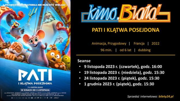 Grafika przedstawiająca harmonogram emisji filmu PATI I KLĄTWA POSEJDONA