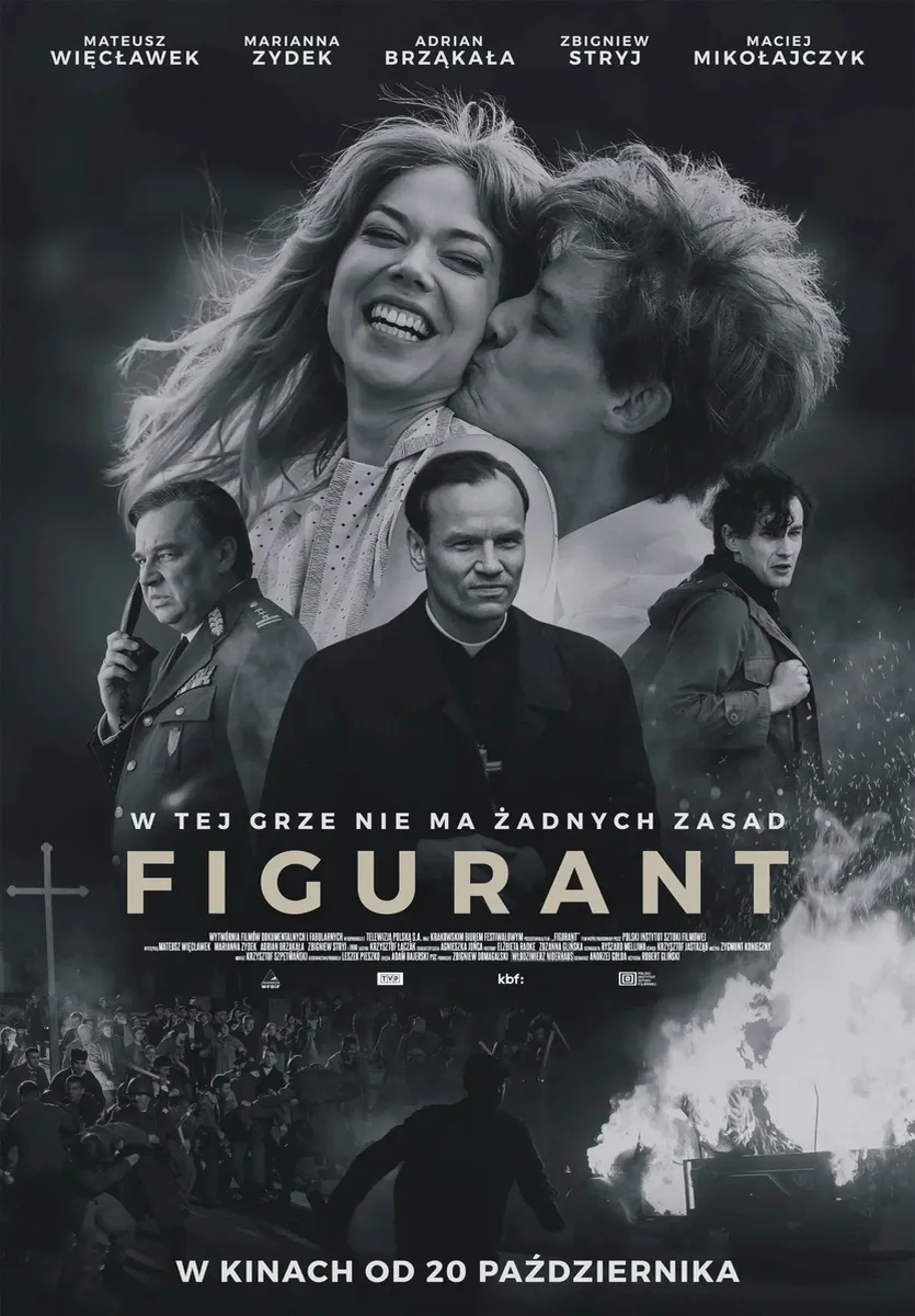 Grafika reklamowa w formie plakatu zapraszająca do kina na film FIGURANT