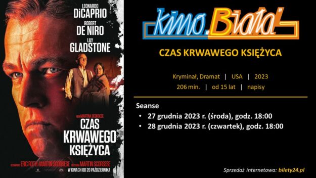 Grafika przedstawiająca harmonogram emisji filmu CZAS KRWAWEGO KSIĘŻYCA