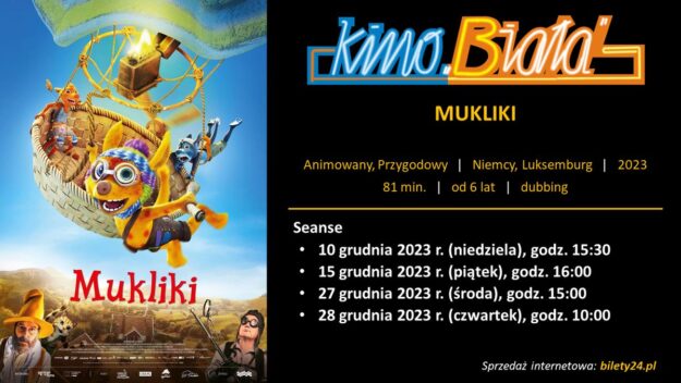 Grafika przedstawiająca harmonogram emisji filmu MUKLIKI