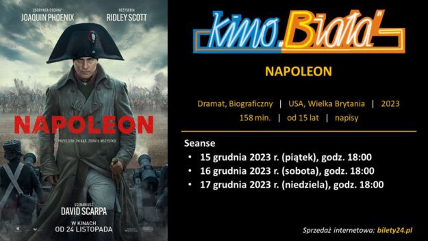 Grafika przedstawiająca harmonogram emisji filmu NAPOLEON