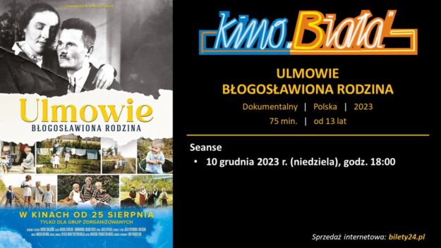 Grafika przedstawiająca harmonogram emisji filmu ULMOWIE. BŁOGOSŁAWIONA RODZINA