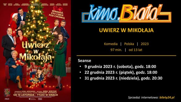 Grafika przedstawiająca harmonogram emisji filmu UWIERZ W MIKOŁAJA