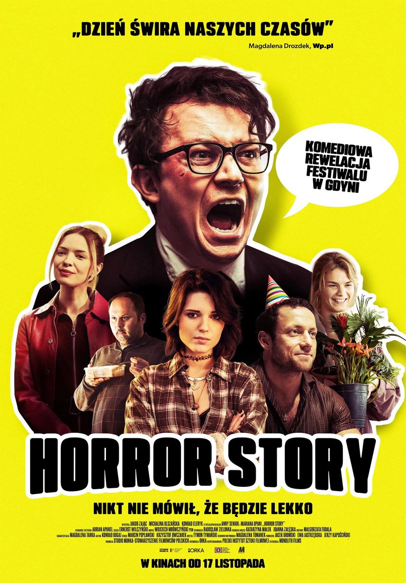 Grafika reklamowa w formie plakatu zapraszająca do kina na film HORROR STORY
