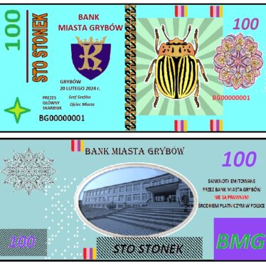 Projekt miejskiego banknotu - awers i rewers