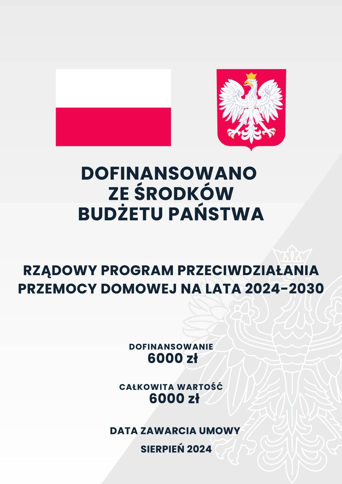 Plakat zawierający informacje: nazwa i źródła finansowania programu wraz z logotypami