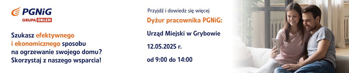 Dyżur pracownika PGNiG Podstawowe informacje - dyżur pracownika PGNiG w Urzędzie Miejskim w Grybowie