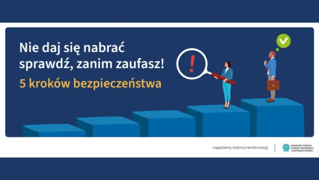 Grafika ostrzegająca przed oszustami