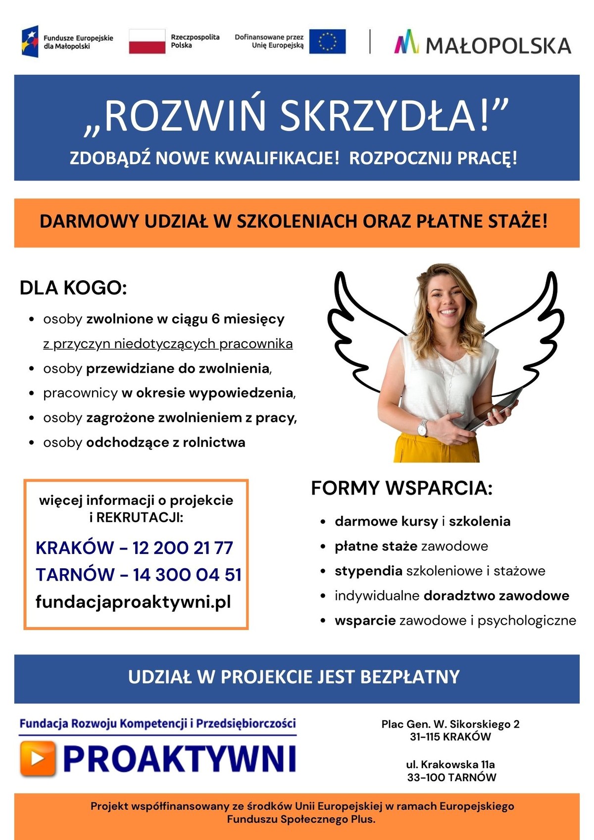 Projekt „Rozwiń SKRZYDŁA!” Podstawowe informacje związane z realizowanym projektem przedstawione w formie plakatu