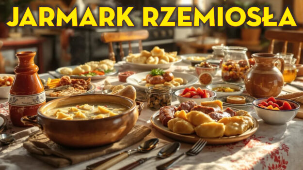 Stół zastawiony tradycyjnymi potrawami