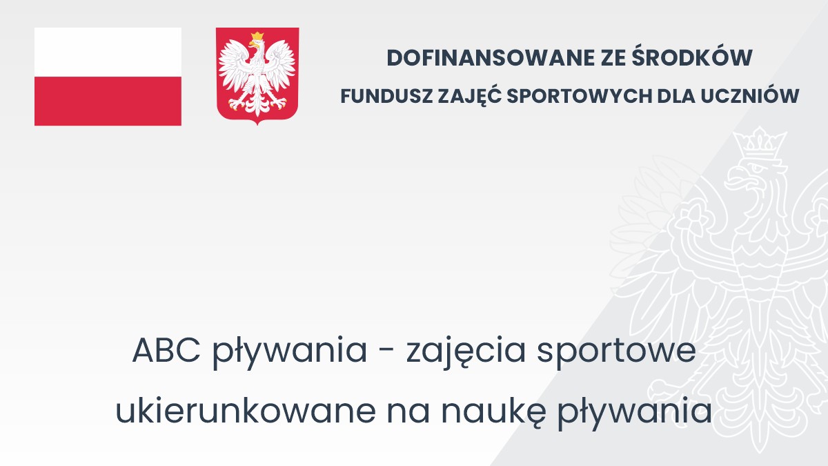 Grafika przedstawiająca logotyp źródła dofinansowania oraz nazwę realizowanego zadania