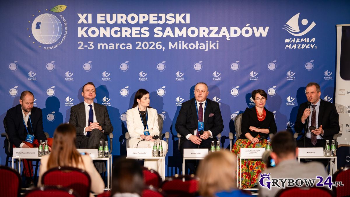 Burmistrz Miasta Grybów podczas debaty o depopulacji