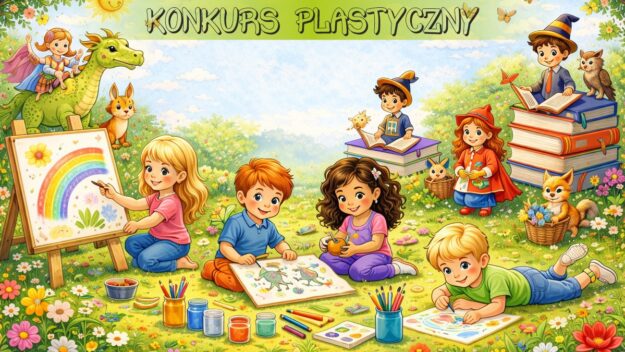 Dzieci malujące i rysujące kredkami kolorowe obrazki