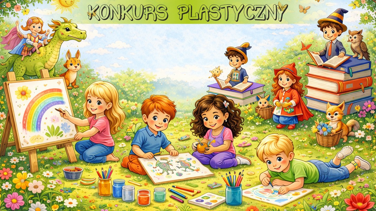 Dzieci malujące i rysujące kredkami kolorowe obrazki