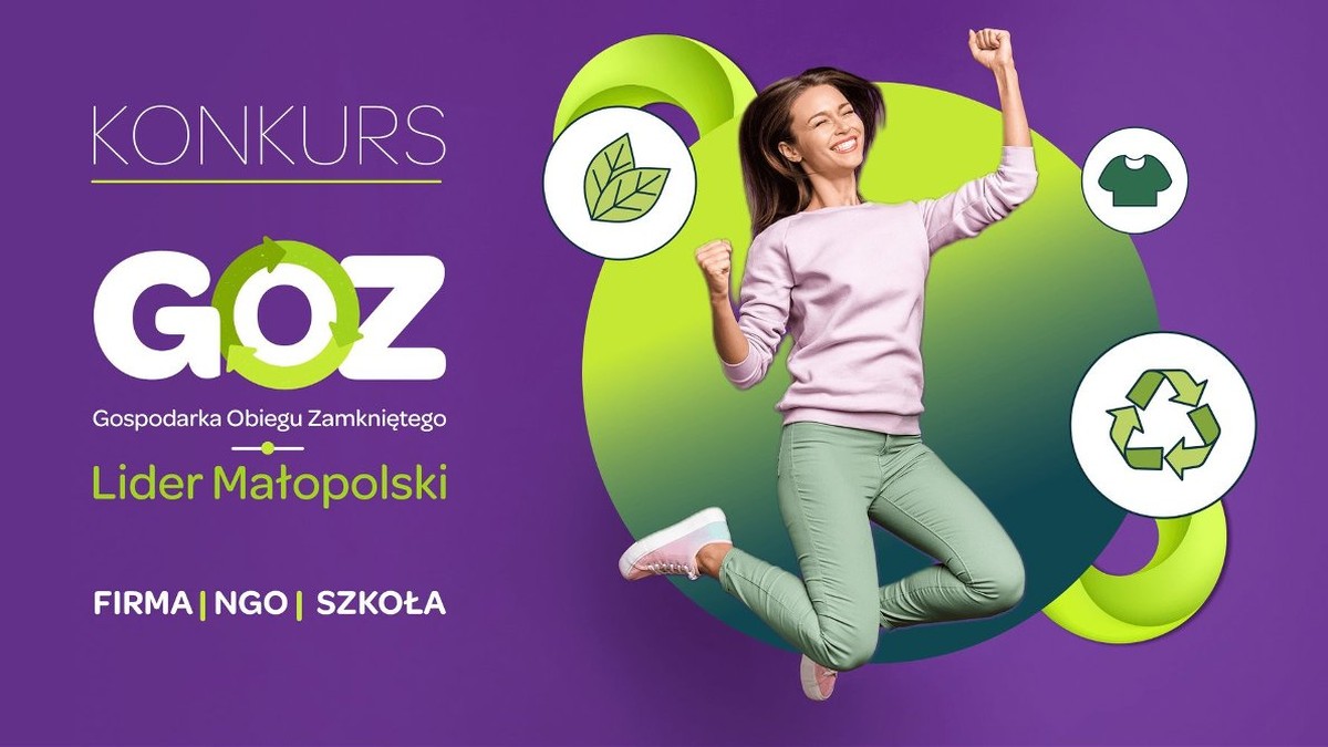 Grafika dekoracyjna związana tematycznie z GOS (Gospodarka Obiegu Zamkniętego)