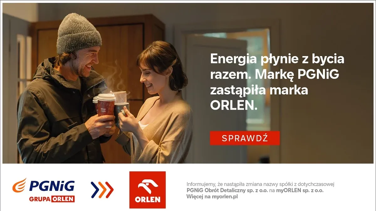 Grafika tematyczna informująca o zastąpieniu marki PGNiG marka myORLEN